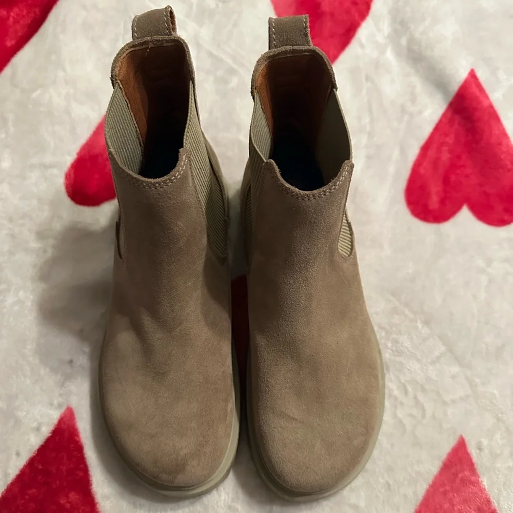 NEW BIRKENSTOCK HIGHWOOD SLIP ON SUEDE ANKLE BOOTS IN TAUPE